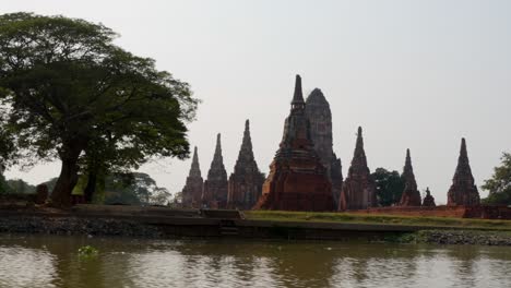 river view of temple wat chaiwatthanaram buddhist thailand ayutthaya