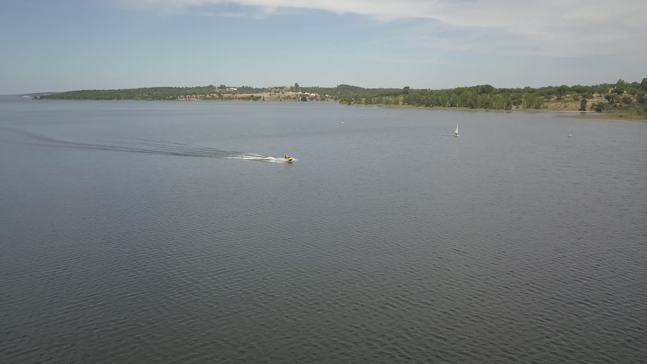 Jet Skiing on a Calm Lake