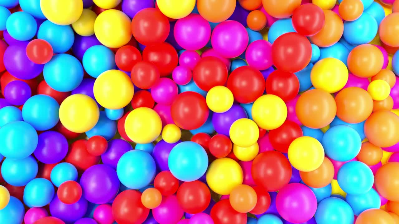 Vibrant animated background of morphing colorful spheres, ideal for presentations, VJ loops, or modern design projects. Seamless loop