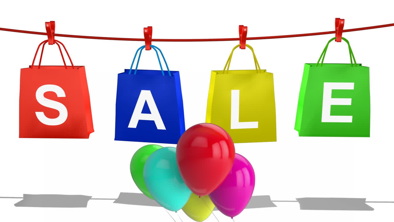 ⁇  배경 에 있는 다채로운 가방 에 있는 판매 그래픽