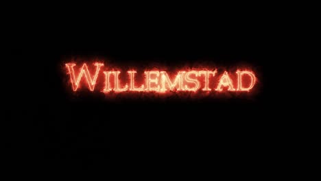 willemstad written with fire. loop