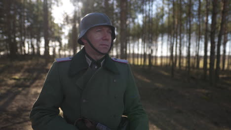 German Officer in World War II Uniform