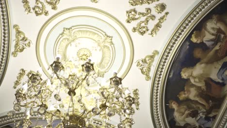Ornate Chandelier and Ceiling Detail