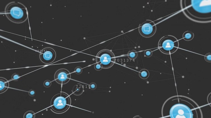 Vertical video: Bright streak starting, blue user node linking nodes and pulsing, visualizing flow