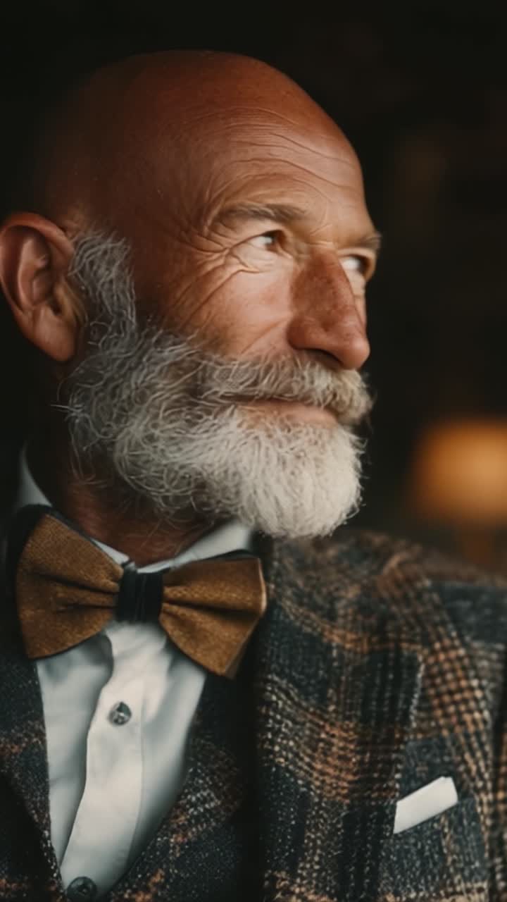 A Distinguished Gentleman with a Well-Groomed Beard and Bow Tie: Capturing Timeless Elegance in a Sophisticated Portrait