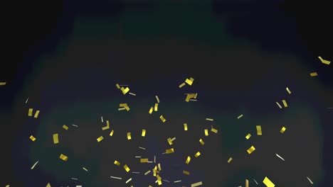 Animation-of-gold-confetti-floating-over-black-background