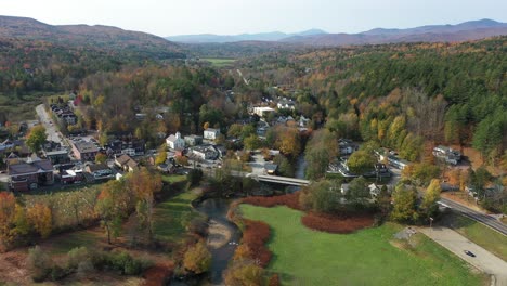 stowe, vermont usa cityscape