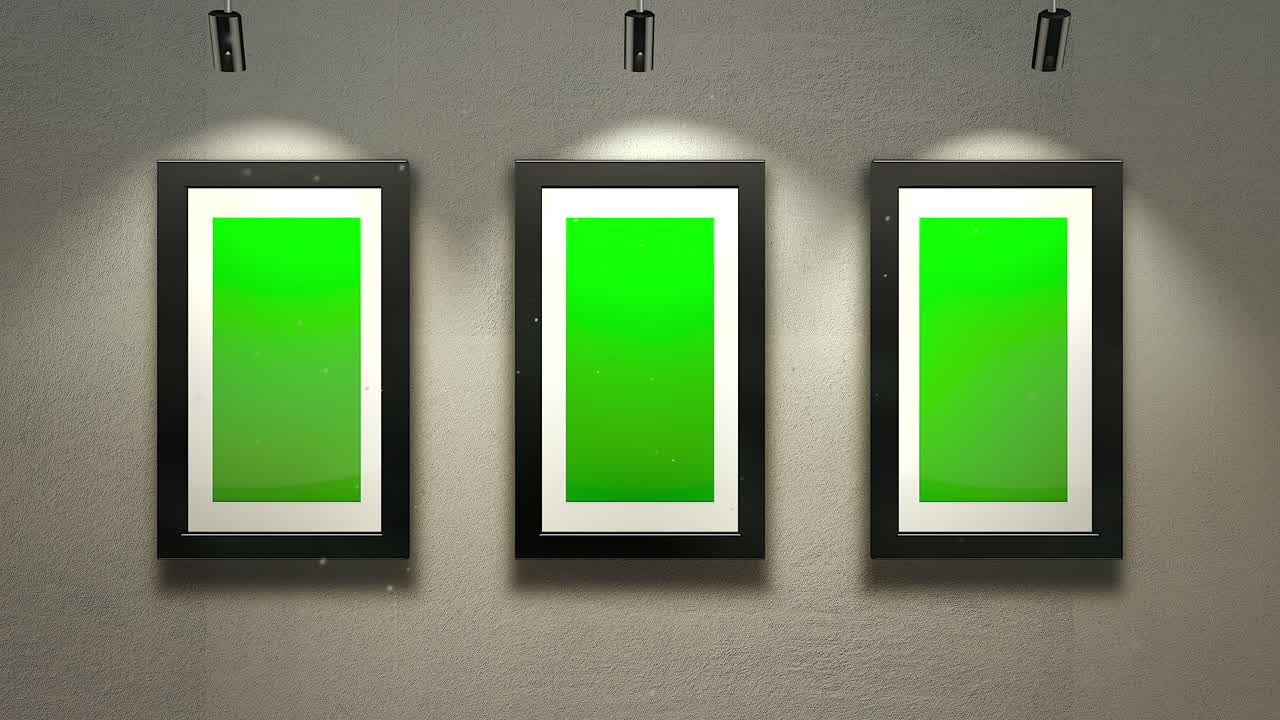 galería de arte con marco de pantalla de maqueta de imagen