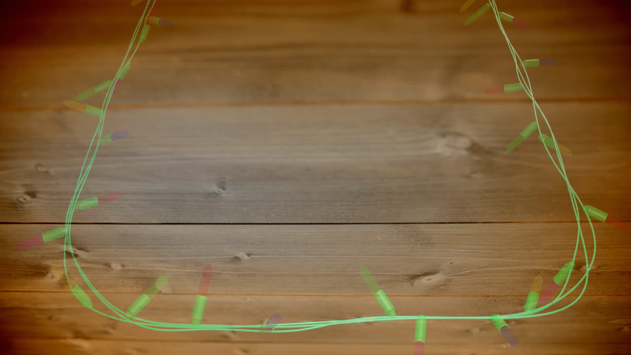 나무 바탕에 복사 공간과 함께 박이는 요정 불빛의 애니메이션