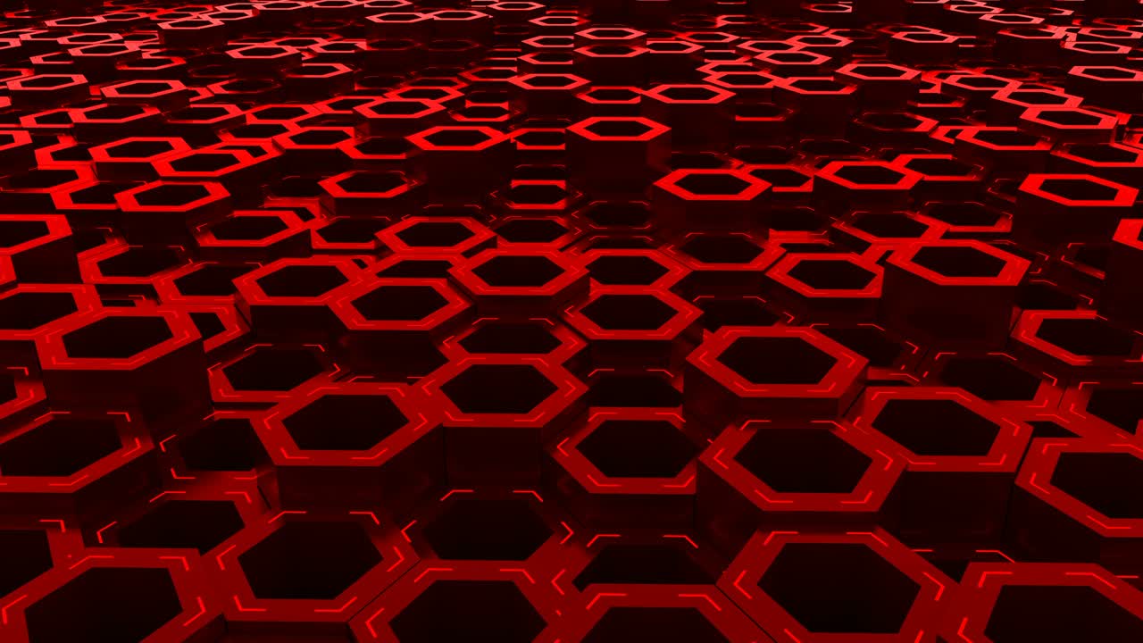 빨간색 미래 추상적인 루프 육각형 배경
