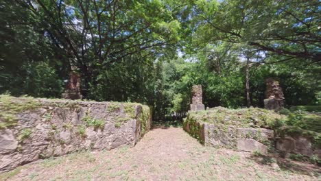 A-Quick-Tour-of-Ingenio-de-Engombe-in-Santo-Domingo,-Dominican-Republic---Drone-Flying-Forward