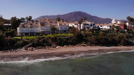 holiday apartments at the beach in estepona, costa del sol, spain in summer