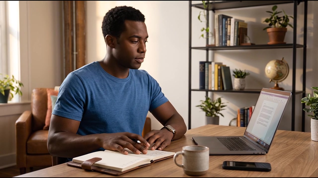 Business executive using digital tablet beside laptop computer inside bright contemporary office workspace