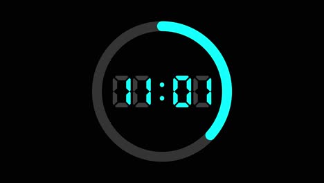 digital countdown timer with circular progress bar