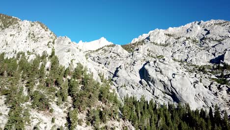 Aerial-View-on-Mount-Whitney,-Tallest-Mountain-Peak-in-USA,-Sequoia-National-Park,-Sierra-Nevada,-California