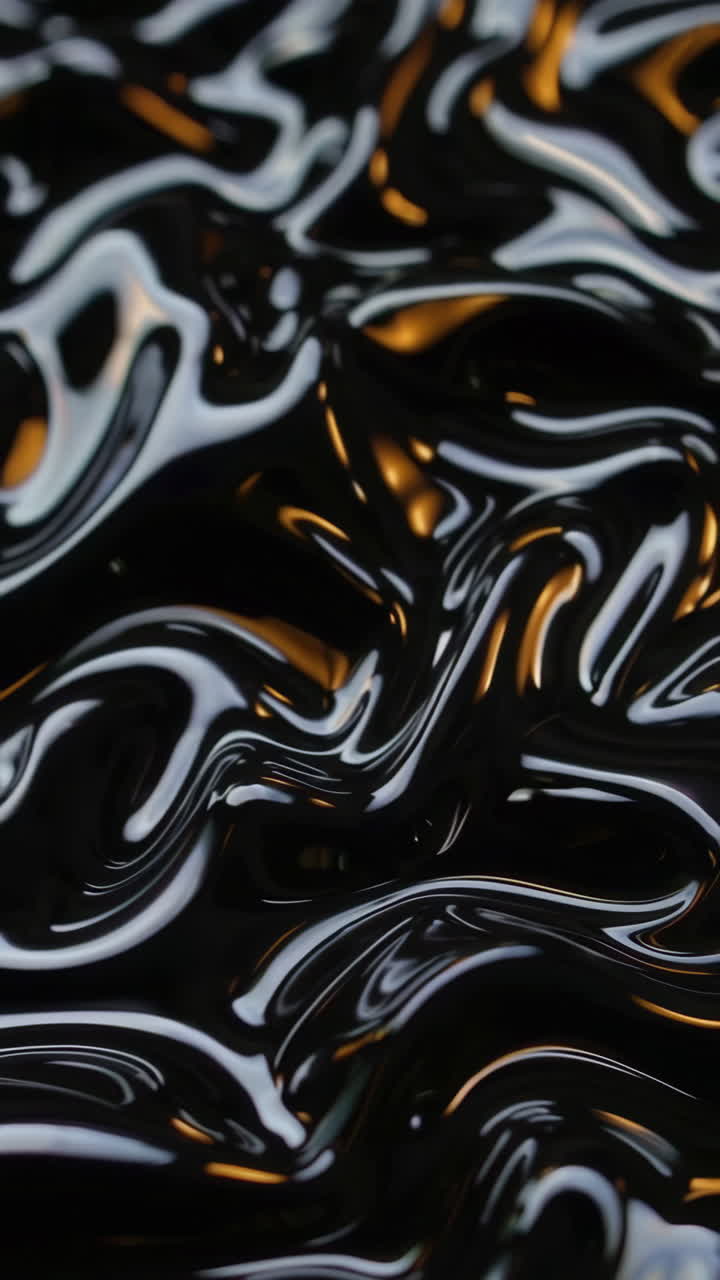 Líquido Abstrato em Redemoinho com Reflexos Dourados