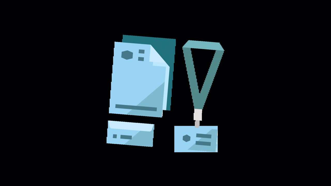 Animated Flat Design of Corporate Identity Stationery Set