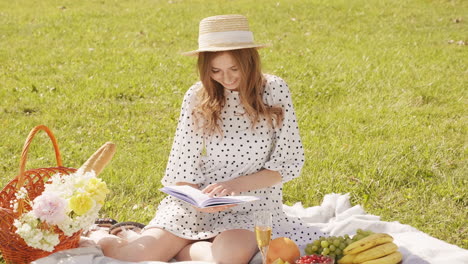 woman enjoying a picnic in the park