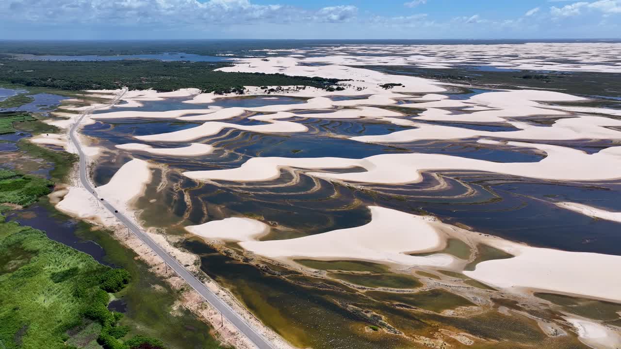 Dunes Road At Paulino Neves In Maranhao Brazil. Small Sheets Landscape. Sand Dunes Road. Dunes Road At Paulino Neves. Tourism Travel. Nature Scene. Beach Background. Brazil Northeastern