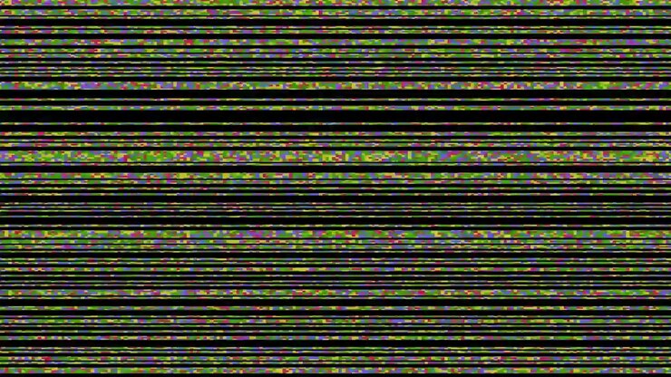 Digital Glitch Effect with Horizontal Noise Lines