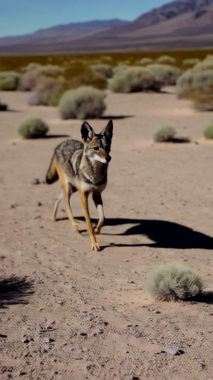 Coyote in Desert Landscape