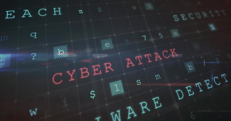 Animation af advarselstekst om cyberangreb og databehandling