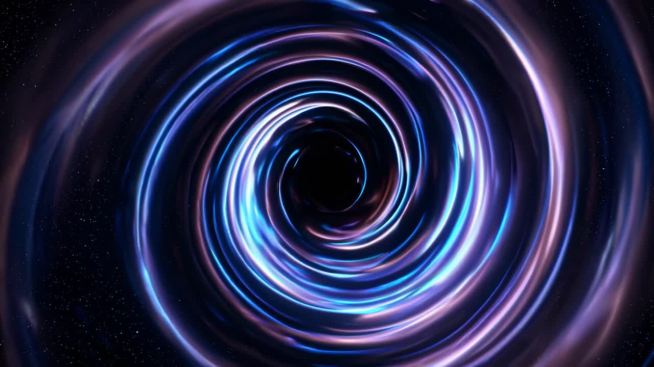 A mesmerizing video of a swirling blue vortex, captured from a top-down angle, evoking a sense