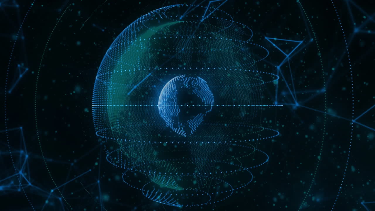 animación de la red de conexiones en todo el mundo