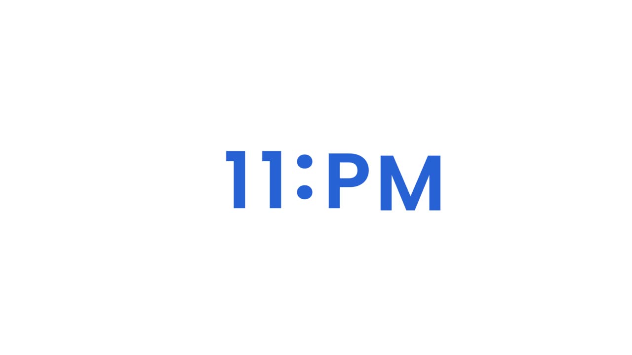 Digital Clock Displaying 11 PM on White Background