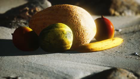 desert melon on the sand beach