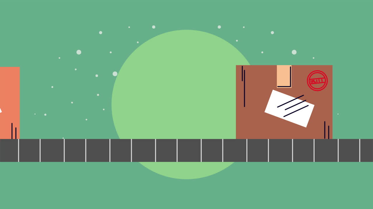 delivery service boxes in band transport animation