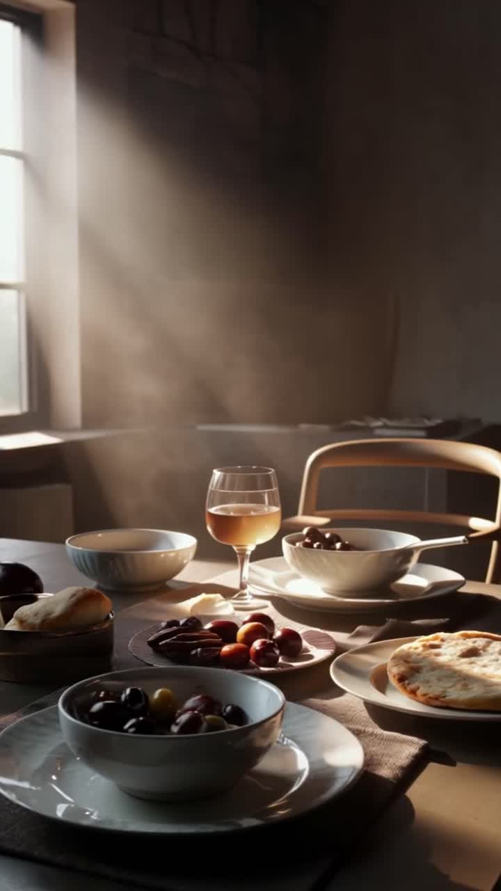 Rustic Dining Setting with Sunlight
