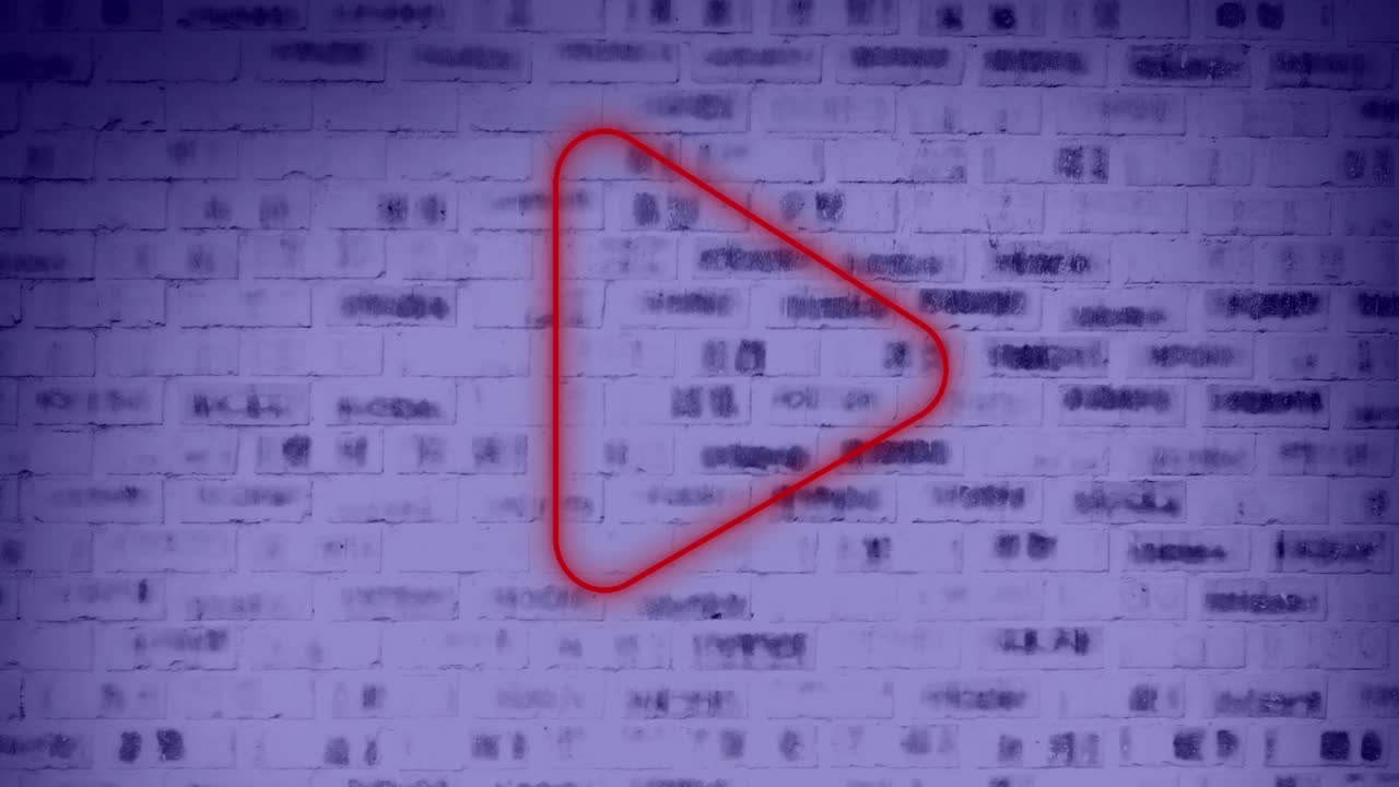 벽돌 벽 4k에 화살표 네온 표지