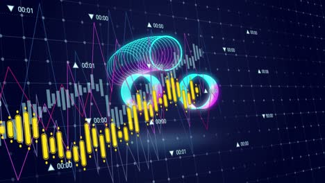 animación del procesamiento de datos sobre formas