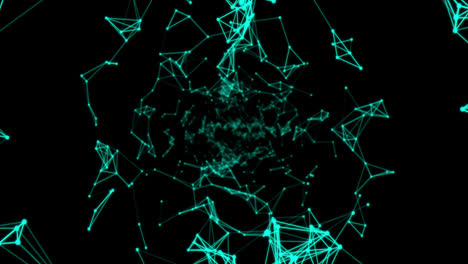 red verde brillante de conexiones del plexo contra un fondo negro
