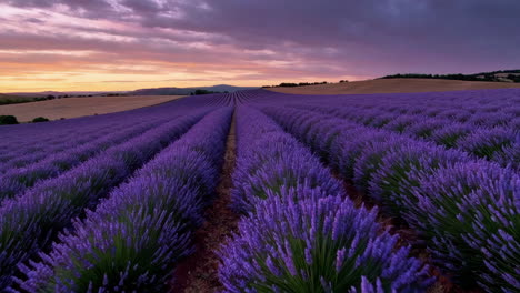 vast lavender field at sunset