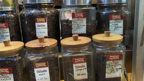 assortment of indonesian robusta and arabica coffee beans