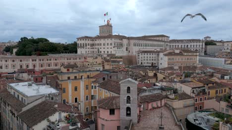aerial view of the quirinal palace and historic roman rooftops