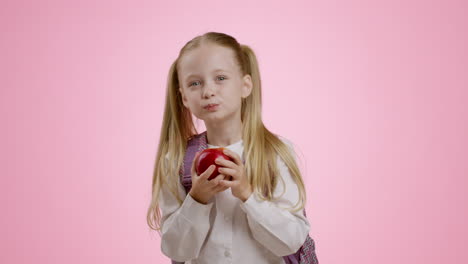 girl eating an apple