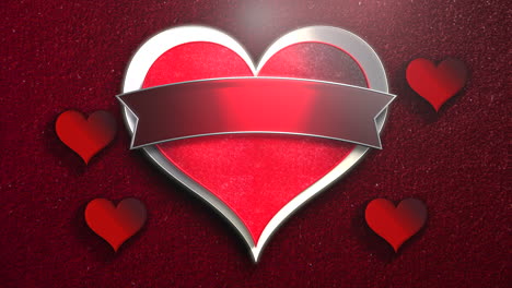 Gran-Corazón-De-San-Valentín-Con-Cinta-En-Degradado-Rojo