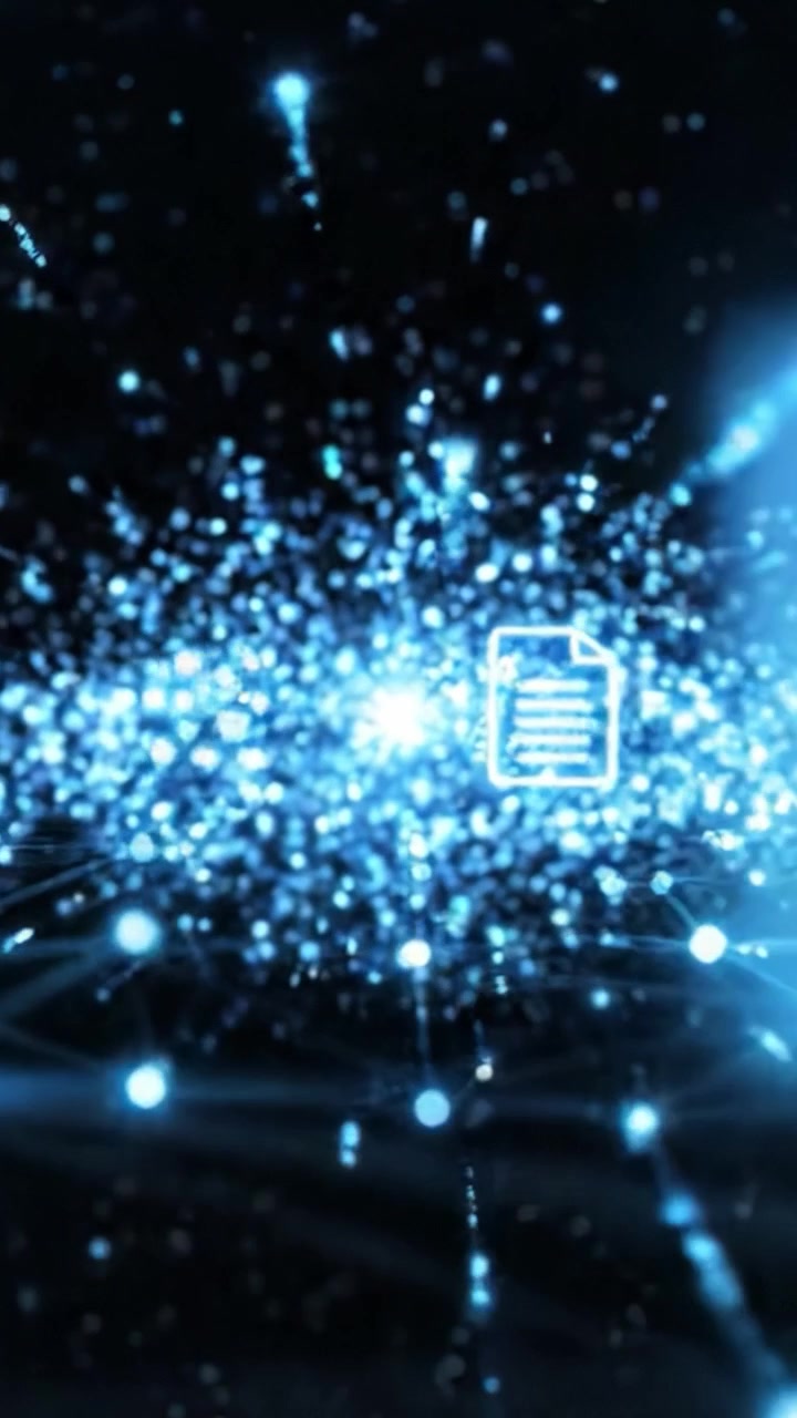 An Abstract Visualization of a Cosmic Network, Featuring Glowing Blue Particles Expanding and Colliding to Create a Stunning Light Spectrum