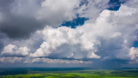 clouds timelapse. cumulonimbus clouds forming in the summer sky. aerial timelapse of the sky with forming rainy clouds