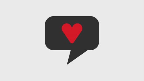 chat bubble with heart icons