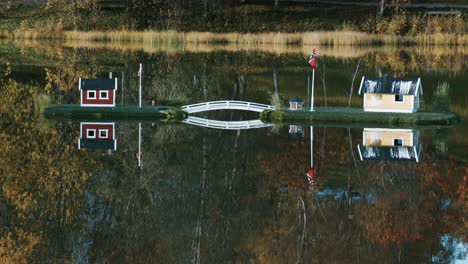 An-idyllic-scene-in-the-town-park-in-Finnsnes,-Norway