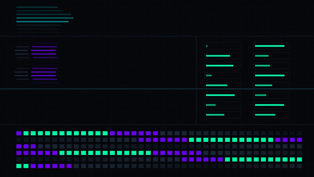 Digital Data Visualization Interface with Animated Progress Bars