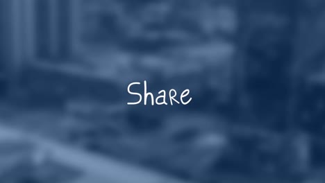 animation of share text over cityscape