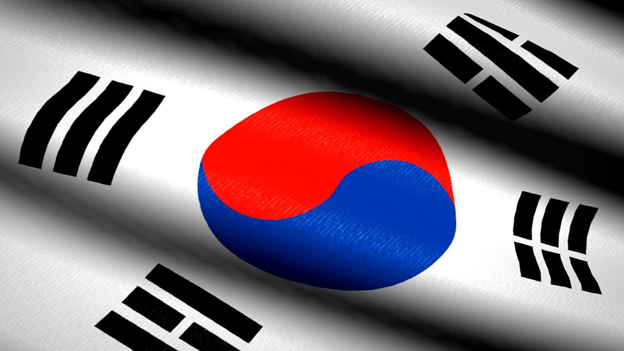 한국의 발을 흔들고 있는 섬유 텍스처 배경, 원활한 루프 애니메이션, 풀스크린, 느린 동영상, 4k 영상