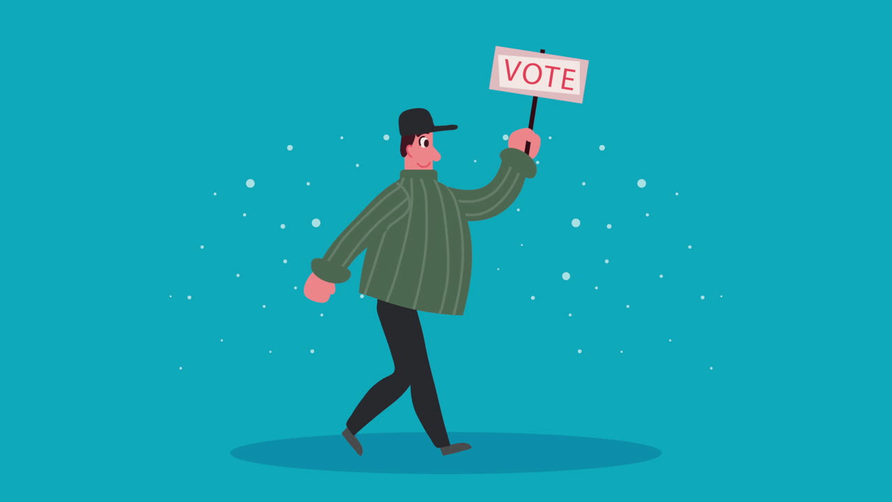 Man Holding Vote Sign