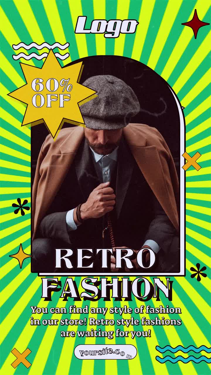 Reel per storie di Instagram di moda retrò per eleganti campagne di brand vintage