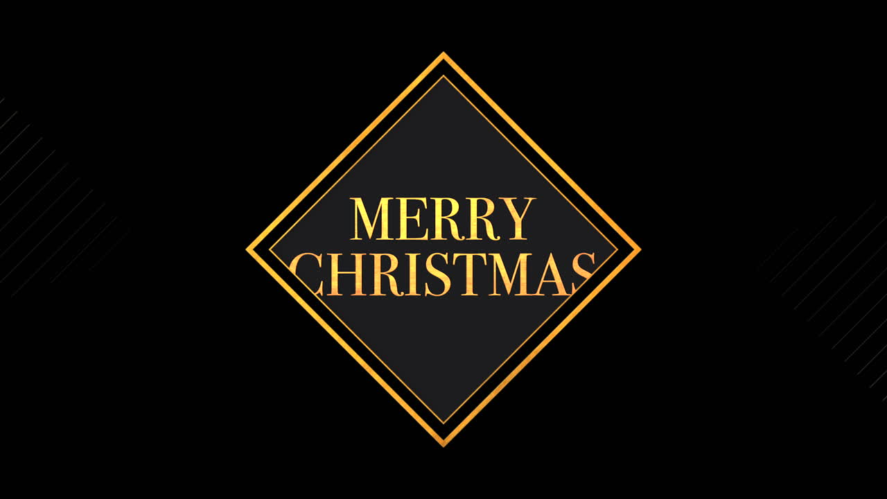 feliz navidad con marco de oro en el patrón de líneas